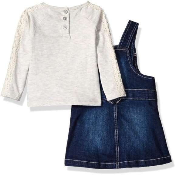 Calvin Klein Long Sleeve Jersey Jean Skirt Set 3/6 - Picture 2 of 6